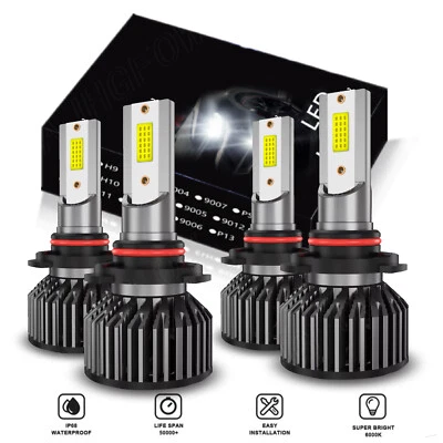 10000K LED Headlights Light Bulbs For Chevy Silverado 1500 2500HD 3500 1999-2006 - Imagem 1 de 4