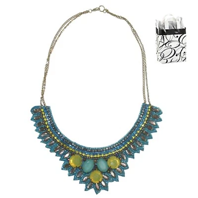 OSM Stone Collar Necklace (Blue/Green) and Gift Bag 2 Piece Gift Set - NEW - Image 1 of 3