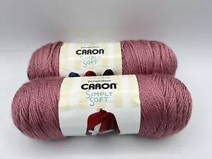 Caron Simply Soft Solids Yarn Plum Wine Qty 2 Skeins Yarn Crochet Knitting - Picture 1 of 5