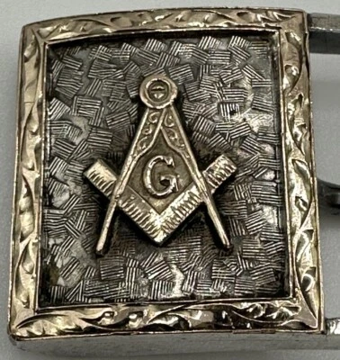 Hebilla de cinturón masón de oro amarillo de 10 quilates y México 925 - vintage - raro - ceremonial Foto 1 de 4