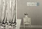 Splash Home Fabric Shower Curtain 70in x 72in with 12 Silver Color Roller Hooks