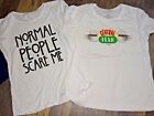 Lot 2 t-shirt shirt  ~ women's LARGE Friends tv show central perk/Normal people