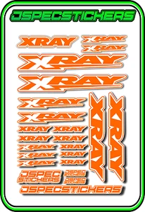 XRAY RC A5 STICKER SHEET NT1 T4 XB9 RX8 ELECTRIC NITRO CAR DECALS R/C ORANGE W - Picture 1 of 9