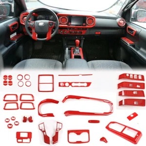 43PCS Red Interior Central Control Decorative Trim For Toyo*ta Tacoma 2016-2022 - Picture 1 of 10