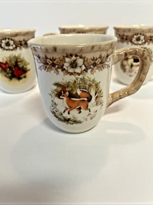4pc Set Susan Winget Cracker Barrel Stoneware Mugs Woodland Animals 4.5 in - Bild 1 von 11