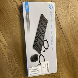 HP 4CE97AA#ABU Pavilon 400 USB Wired UK Keyboard & Mouse - Black - Picture 1 of 4