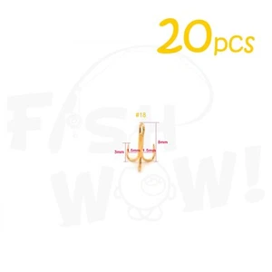 20pcs Fish WOW!® Fishing 3x Treble Gold Hook Size #18 premium quality Tiny Size  - Picture 1 of 4