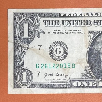 26 December 2015 ( G 26122015 D ) Birthday Note $1 One Dollar Bill - Image 1 of 3