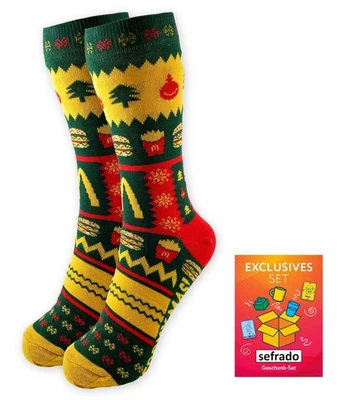 MCDONALD'S Mc Donalds Weihnachts Socken 2021 Gr. 40 - 44 Neu Ovp Edition Pommes + Burger