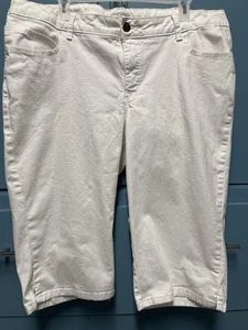 Pantalones capri de mezclilla blancos Lee para mujer talla 22W cintura 40" ajuste natural - Imagen 1 de 6