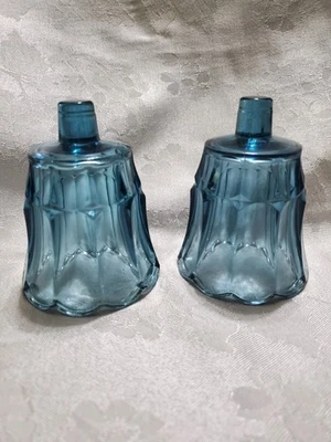 Два винтажных подсвечника Homco Smoky Blue Votive с зубчатым краем - Изображение 1 из 4