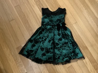 Jona Michelle 女孩翡翠绿派对假日连衣裙 4T 码 — 第 1/4 张图片