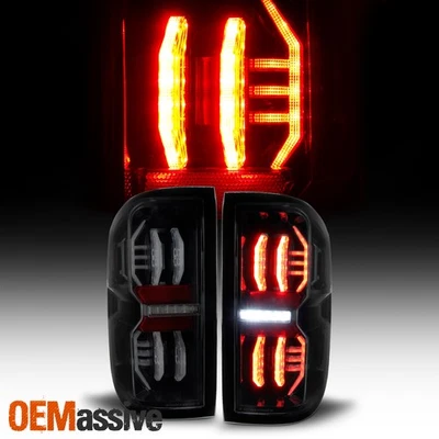 For 14-18 Silverado 1500 2500HD 3500HD 3D LED DRL Halogen Black Smoke Tail Light - Image 1 of 4