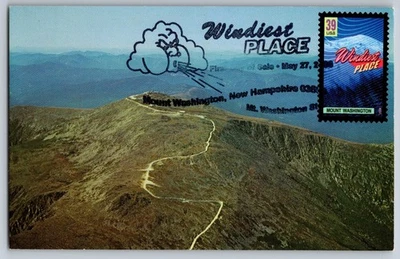 #4053 Wonders of America Windiest Place Mount Washington FDC Maxi Card w/Pict - Image 1 of 2