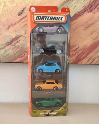 Matchbox Italian Roads 2025 Pack 5 Lamborghini Fiat 500 Alfa Romeo JBX20 - Immagine 1 di 4