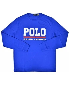 Camiseta Polo Ralph Lauren Logo Gráfico Manga Larga Cuello Redondo 2XLT Azul - ¡Nueva! - Imagen 1 de 1