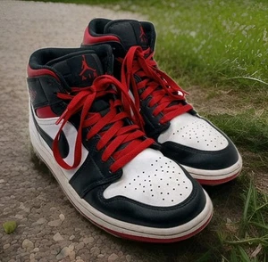 Nike Air Jordan 1 Mid Mens Size 8 White Gym Red Black DQ8426 106 - Picture 1 of 13