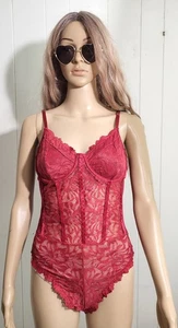 Pigiama donna lingerie sexy senza marchio babydoll intimo pizzo body rosso taglia M - Foto 1 di 6