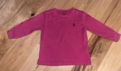 RALPH LAUREN BABY МАЛЬЧИКОВ КОРАЛЛ ФУТБОЛКА РАЗМЕР 18 М ОТЛИЧНОЕ СОСТОЯНИЕ LD8 - Изображение 1 из 4