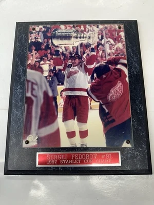 谢尔盖·费多罗夫照片和牌匾 1997 年斯坦利杯冠军底特律红翼 — 第 1/4 张图片