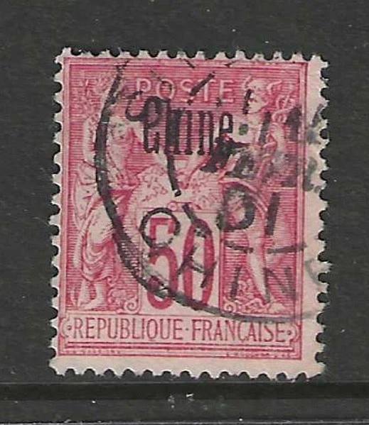 1894 French offices in CHINA 50 centime with overprint used $ 18.00 - Image 1 of 1