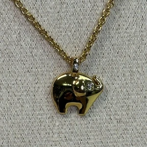 Collar colgante de elefante de cristal dorado Kate Spade - Imagen 1 de 4