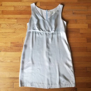 Ice Sleeveless Satin Shift Dress 10 Empire Waist V Neck Silver Cocktail Party - Picture 1 of 12