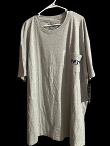 CAMISETA YETI HOMBRE Gris Talla 3XL Nueva Con Etiquetas Bolsillo T - Imagen 1 de 5