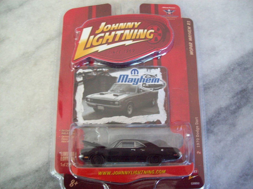 JOHNNY LIGHTNING  1/64 1970 DODGE DART MAYHEM BLACK DIECAST - Image 1 of 1