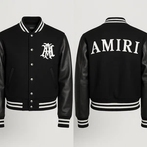 Amiri Varsity Jacket – Wool Body & Leather Sleeves - Picture 1 of 3