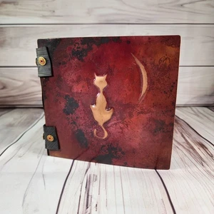 Premium Metallgebundenes Fotohüllenbuch mit Gummiverschluss Unikat OOAK Katze 😻miauen - Bild 1 von 10