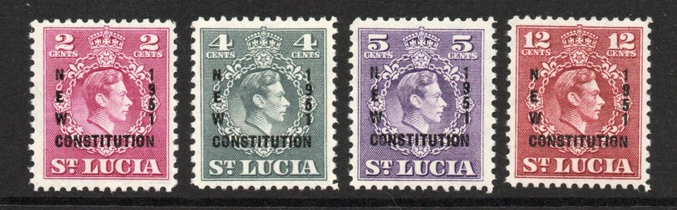 Santa Lucía 1951 Nueva Constitución Set SG 167-170 Mnh. Foto 1 de 1