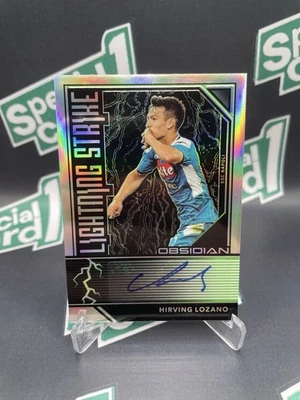 2019-20 Panini Obsidian Hirving Lozano Light Strike autógrafo grabado verde/25 SP Foto 1 de 4
