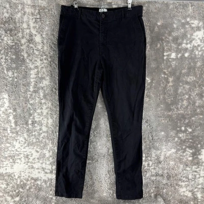 H&M Size 32 Skinny Fit Flat Front Pants Black Button Zip Casual - Image 1 of 4