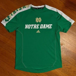 Notre Dame Fighting Irish Adidas T Shirt NCAA Football Green Small - Picture 1 of 8