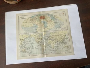 World Map From 1888 Atlas - Picture 1 of 9