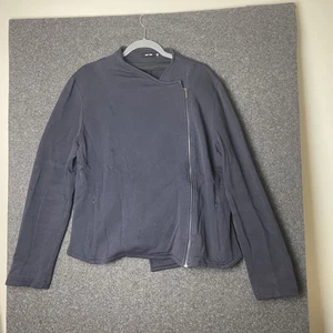 SAINT + SOFIA marineblau Strick Baumwolle Biker Jacke asymmetrischer Reißverschluss Gr. 14 - Bild 1 von 6