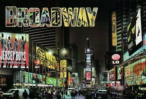 Anuncios de obras de Broadway, Wicked Lion King, etc., Times Square, Nueva York - Postal - Imagen 1 de 2