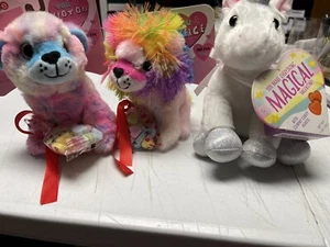 3 Galerie Brachs You R Spot On Plush Leopard Lion Unicorn Conversation Hearts - Picture 1 of 2
