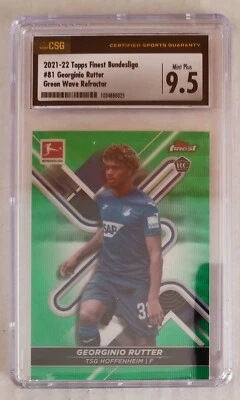 2021-22 Topps Finest Bundesliga Georginio Rutter #81 Green Wave 35/99 CSG 9.5 - Image 1 of 2