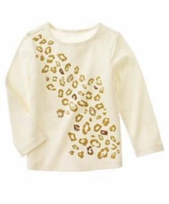 NUEVA Camiseta Top Gymboree Niñas GLAMOUR KITTY * TALLA 4 * Gato DORADO ESTAMPADO DE PATAS NUEVA CON ETIQUETAS Foto 1 de 2
