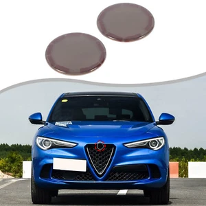 Smoked Front & Rear Emblem Blackout Cover Fits Alfa Romeo Stelvio 2017+ - Picture 1 of 11