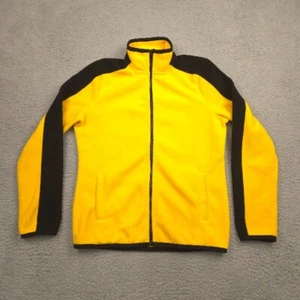 Lauren Ralph Lauren Active Fleece Jacket Womens M Yellow Black Full Zip - Picture 1 of 9