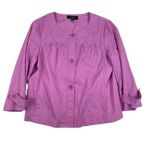 Blazer Talbots Jackie Fit Swing Chaqueta Ligera Púrpura 3 Botones Manga 3/4 8 - Imagen 1 de 9