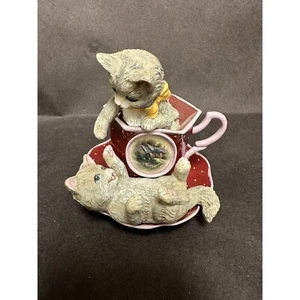 Thomas Kinkade YOU MAKE MY HEART POUNCE Cat Kitten Teacup Figurine - Picture 1 of 7