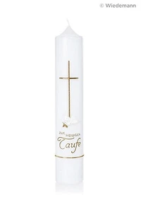 Taufkerze 265x50 Topseller incl. Beschriftung Namen + Datum /  Kerzen Wiedemann - Picture 1 of 1