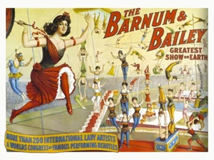 PT Barnum JA Bailey Zirkus Dame Künstler Akrobaten Werbung Poster Kunstdruck - Bild 1 von 1