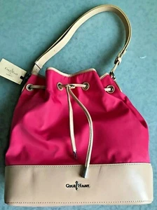 Original COLE HAAN Drawstring Bucket Bag Pink/Punch - Picture 1 of 6