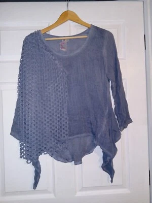 Camisa Pretty Angel para mujer grande gris manga larga Foto 1 de 4