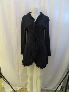 WOMENS NALLY AND MILLIE NAVY BLUE RUFFLE TRIM CARDIGAN SIZE S - Picture 1 of 5